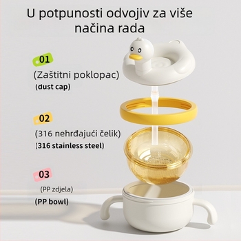 Posuda za hranu za bebe s usisnom dnom, dizajn za zadržavanje topline, PP materijal, pogodna za djecu od 6 mjeseci