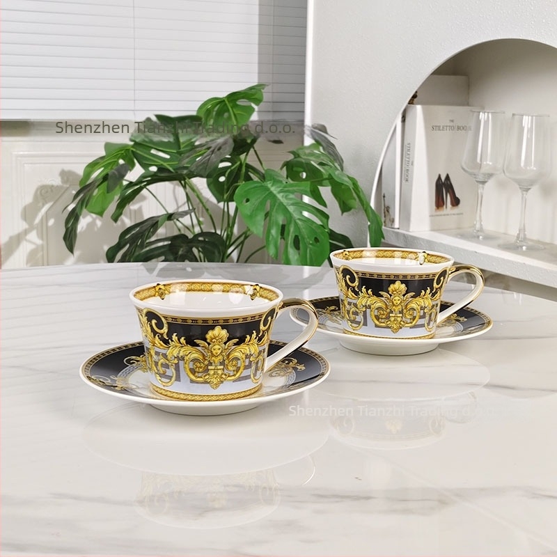 Set posuđa od kostnog porculana, europski stil, lagan luksuz retro, ručna izrada, mogućnost prilagodbe
