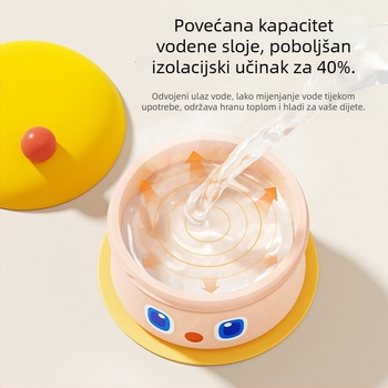 Ecoplus PPSU posuda za bebinu hranu, vodom izolirana, održava temperaturu, za bebe starije od 6 mjeseci, stil crtani