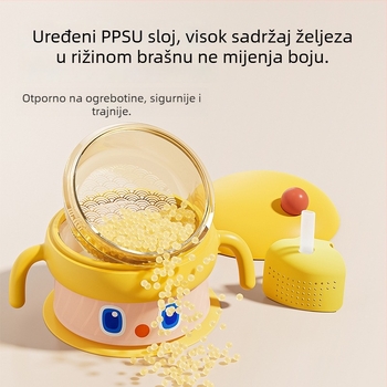Ecoplus PPSU posuda za bebinu hranu, vodom izolirana, održava temperaturu, za bebe starije od 6 mjeseci, stil crtani