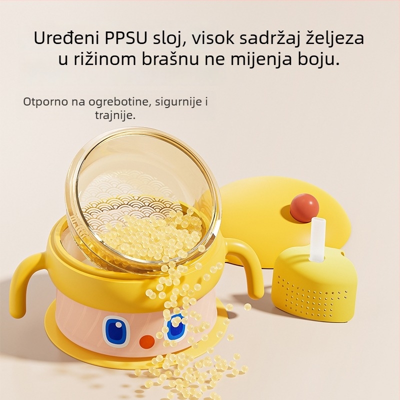 Ecoplus PPSU posuda za bebinu hranu, vodom izolirana, održava temperaturu, za bebe starije od 6 mjeseci, stil crtani