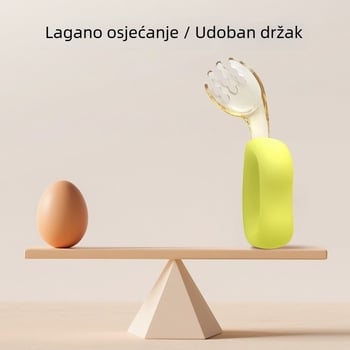 Xinbaole Set dječjih pribora za jelo: žlica i vilica od PPSU i silikona, zakrivljena edukativna žlica za samostalno jedenje, za uzrast 12 mjeseci i više, 2-dijelni set