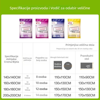 PE plastični stolnjak, jednokratni, crvene boje, za zabave i vjenčanja, otporan na masnoće