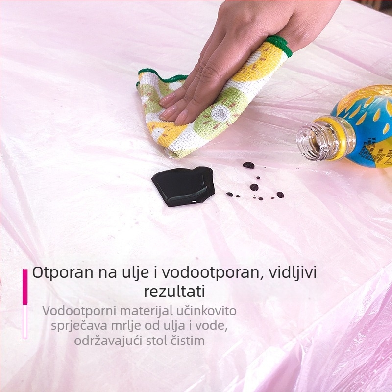 PE plastični stolnjak, jednokratni, crvene boje, za zabave i vjenčanja, otporan na masnoće
