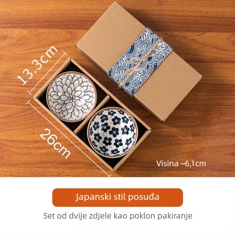 Porcelanski servis za stol u poklon kutiji, cvjetni uzorak, podglazurna boja, pogodan za mikrovalnu pećnicu, prilagodljiv