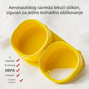 Prijenosna silikonova posuda za hranu s integriranom usisnom i poklopcem – 1 kom, silikon za hranu, od 6 mjeseci, minimalistički dizajn