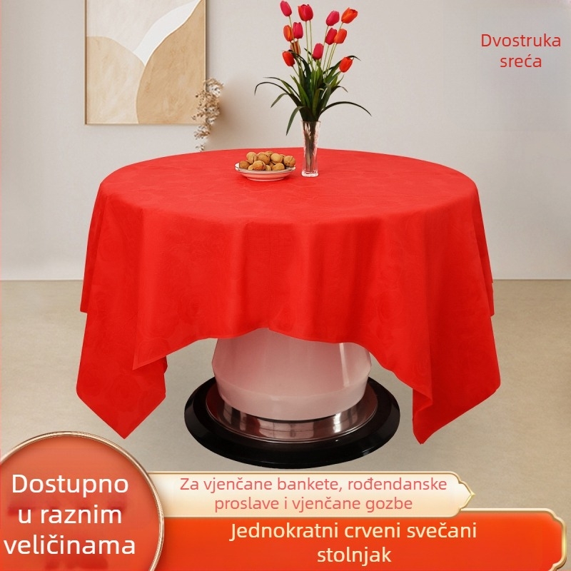 3D tiskani stolnjak za vjenčanja i proslave, debeo, vodootporan, ekološki prihvatljiv, biološki razgradiv, kvadratni, s cvjetnim motivom