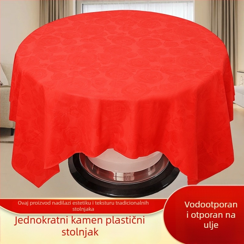3D tiskani stolnjak za vjenčanja i proslave, debeo, vodootporan, ekološki prihvatljiv, biološki razgradiv, kvadratni, s cvjetnim motivom