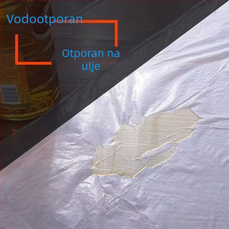 Jednokratni plastični stolnjak pravokutnog oblika za vjenčanja i bankete, crveno-bijeli, uzorak božura