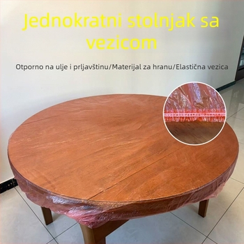 Jednokratni crveni plastični stolnjak za stol; pogodan za piknik, roštilj i štandove; za okrugle i kvadratne stolove; otporan na ulje i mrlje.