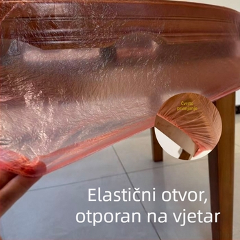 Jednokratni crveni plastični stolnjak za stol; pogodan za piknik, roštilj i štandove; za okrugle i kvadratne stolove; otporan na ulje i mrlje.