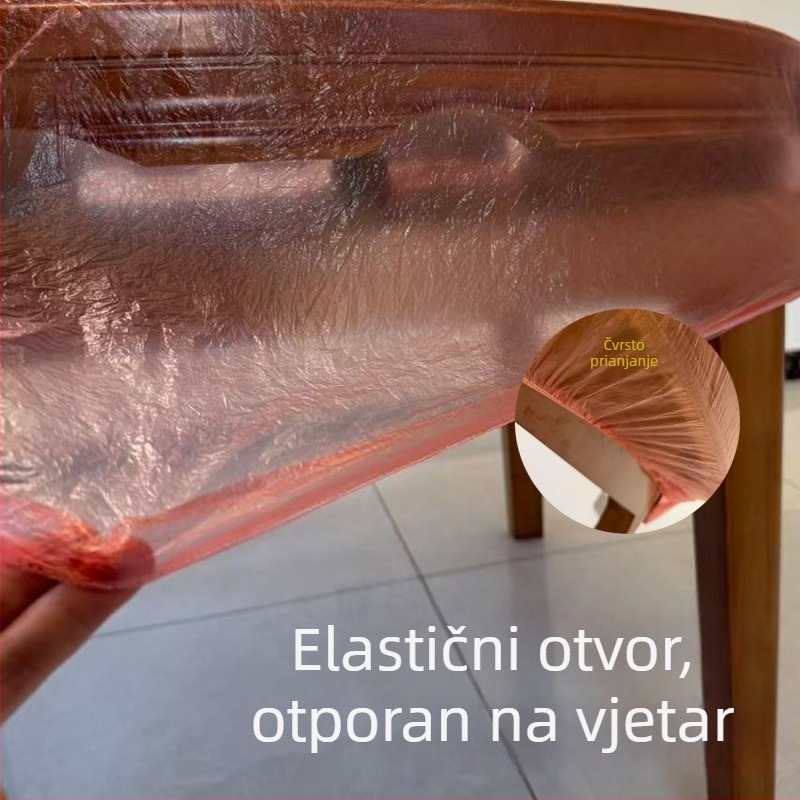 Jednokratni crveni plastični stolnjak za stol; pogodan za piknik, roštilj i štandove; za okrugle i kvadratne stolove; otporan na ulje i mrlje.