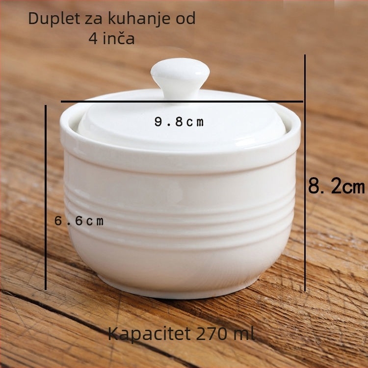 Lidefeng porcelanska zdjela s poklopcem, tiskano logotip, jednostavan stil, nije pogodna za mikrovalnu, pogodna za hotelsku i catering uslugu