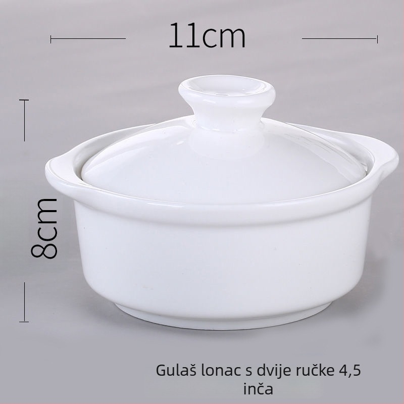 Lidefeng porcelanska zdjela s poklopcem, tiskano logotip, jednostavan stil, nije pogodna za mikrovalnu, pogodna za hotelsku i catering uslugu