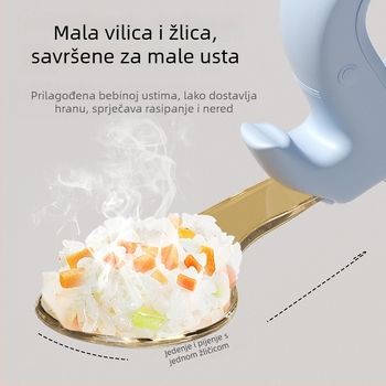 Dječji pribor za jelo: set za učenje jedenja – vilica i žlica, PP materijal, djeca od 12 mjeseci i više, 1 paket, Jie Ming