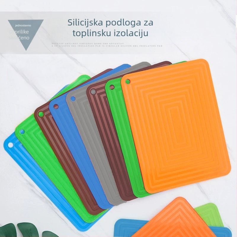 Silikonska termoizolacijska podloga za stol, kvadratična, skandinavski stil, otporna na visoke temperature
