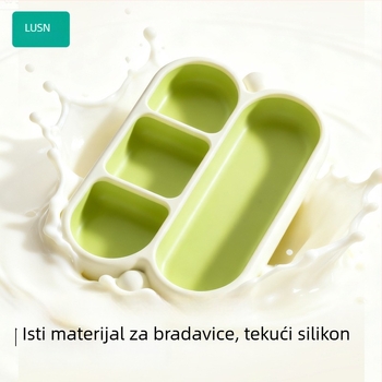 Set pribora za bebe, Like a Mountain, silikon visoke čistoće za hranu, za bebe starije od 3 mjeseca, 1 komplet