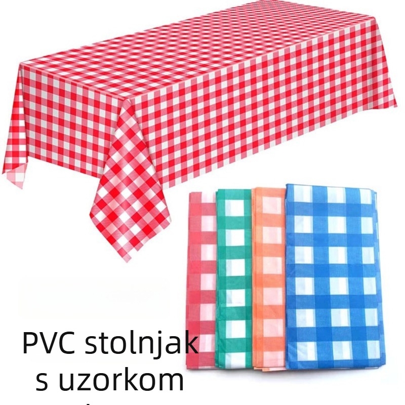 Jednokratni plastični stolnjak, vodootporan i otporan na masnoću, pravokutnog oblika, prilagodljiv uzorak i tiskanje logotipa