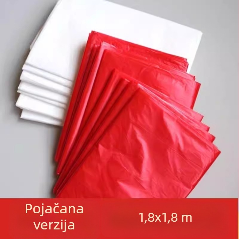 Jednokratni plastični stolnjak za okrugli stol, dizajn blagoslova i dvostruke sreće zmaja i feniksa, mogućnost otiska logotipa.