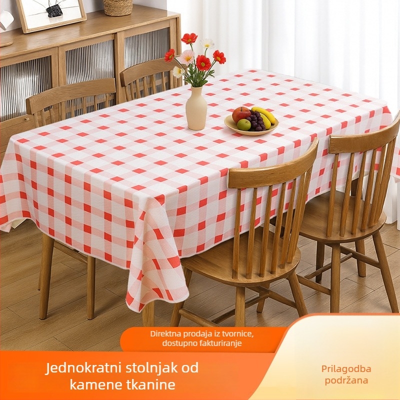 Jednokratna pravokutna stolnjarka od PE, vodootporna i otporna na masnoće, debela, za restorane i hotele