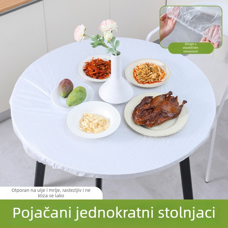 Jednokratna stolna ubrusa, PE plastika, okrugli oblik, debljina 0.1, dimenzije: više opcija