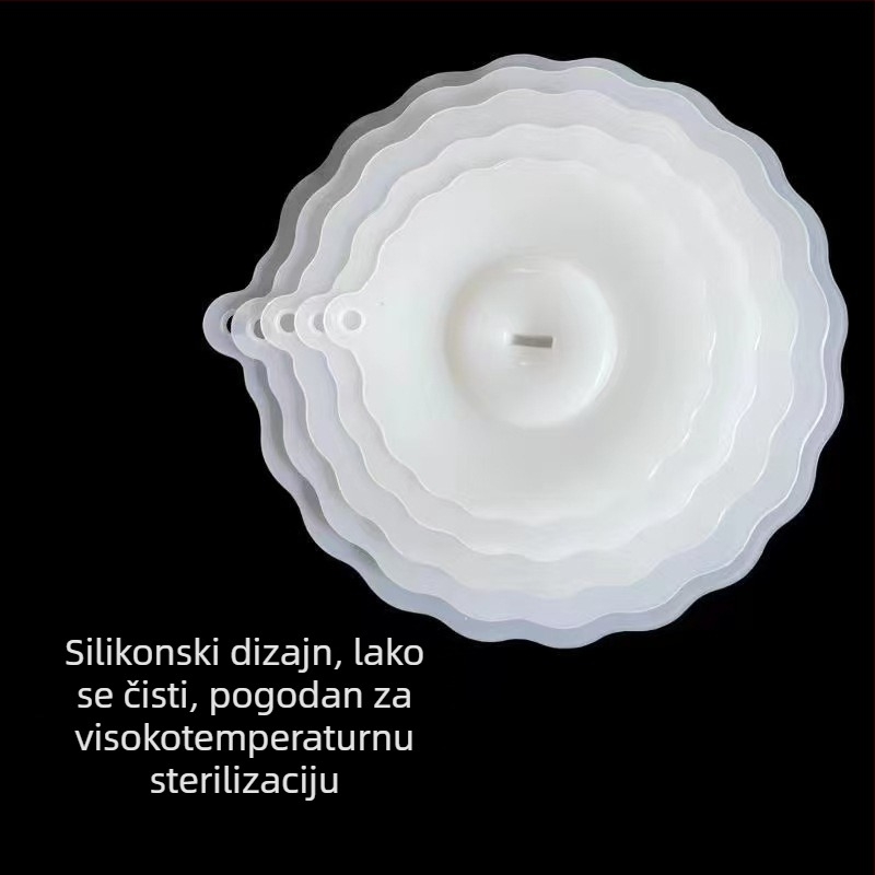 Petodjelni set silikonskih univerzalnih poklopaca za očuvanje svježine, hermetični kuhinjski poklopci