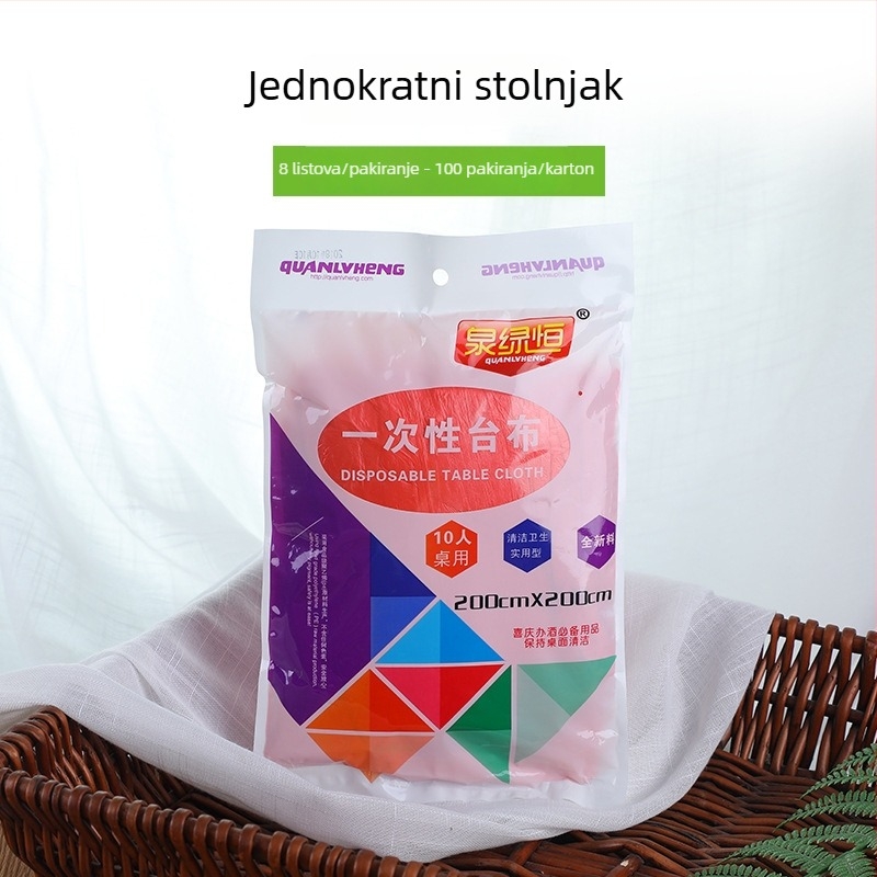Debeli jednokratni stolnjak, 2x2 m, PE plast, vodootporan, za vjenčanja
