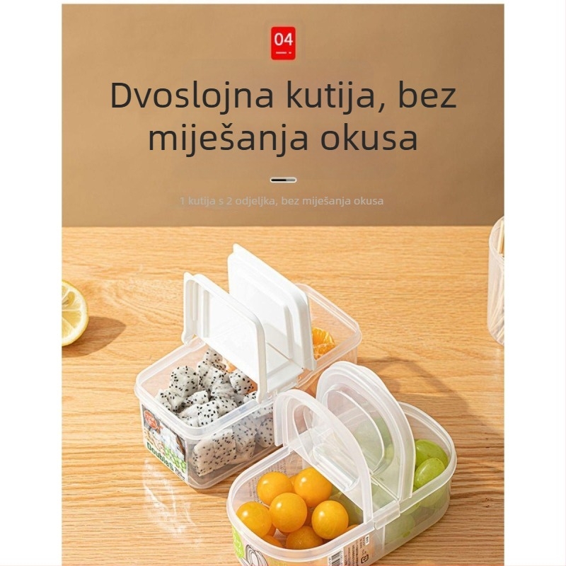 Kutija za ručak, plastika, pravokutnog oblika, 301–500 ml, mikrovalna pogodna, nepropusna, japanskog stila s poklopcem
