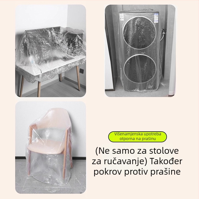 Jednokratni stolnjak s elastičnim zatvaračem za okrugle i kvadratne stolove, deblji, vodootporan i otporan na masnoće, lagan