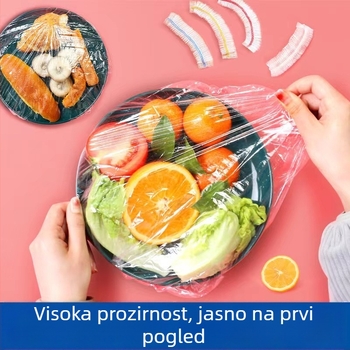 Jednokratni set vrećica za očuvanje svježine s elastičnim poklopcima za zdjele, poklopcima za ostatke hrane i elastičnom kapom za tuš