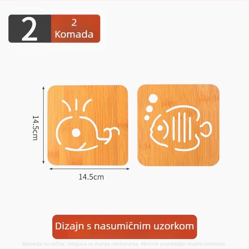 Drvena podloga za toplinsku izolaciju, kvadratni podmetač za stol, protuklizna, za posude i zdjele, moderni minimalistički dizajn.