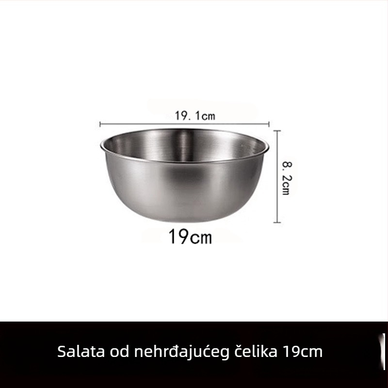 Posuda od nehrđajućeg čelika, okruglog oblika, modern minimalistički dizajn, jednobojna površina, promjer 17–22,9 cm