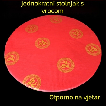 Jednokratni kružni stolnjak od PE polietilena, nerazgradiv