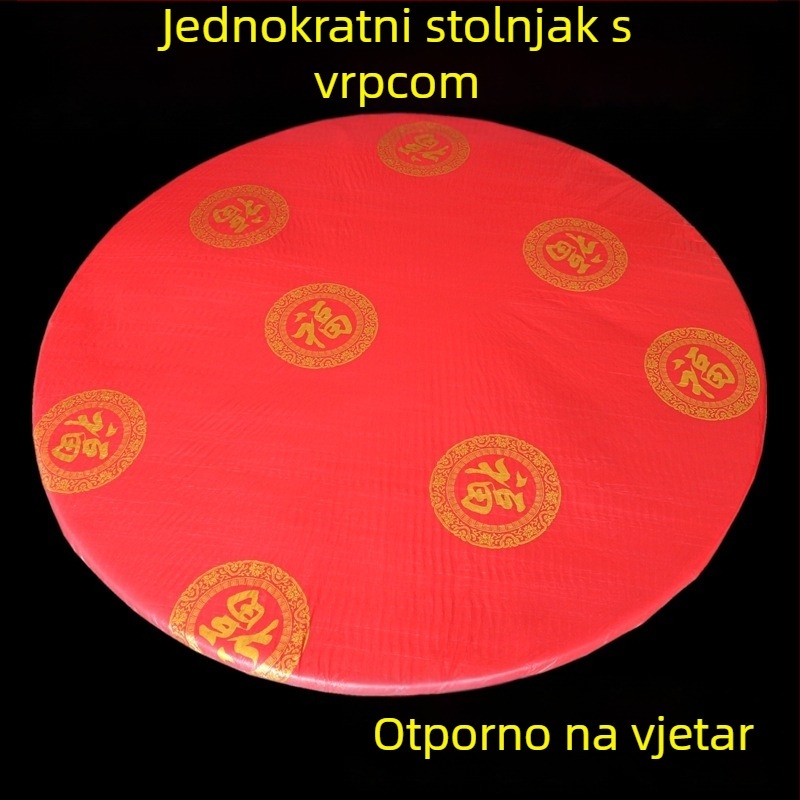 Jednokratni kružni stolnjak od PE polietilena, nerazgradiv