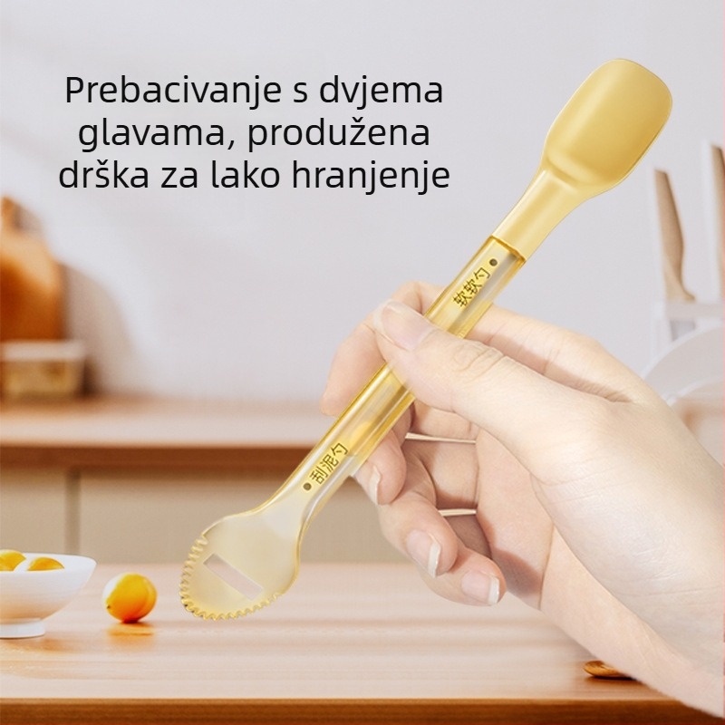 PPSU dvostruka žličica za pire za bebe – žličica za pire od voća sa strugačem, od 6 mjeseci