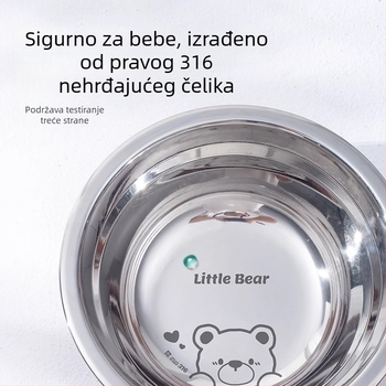 Dječji tanjur od 316 nerđajućeg čelika, okrugli, karikatura uzorak, sladak stil