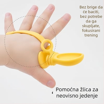 Dječja žličica za učenje hranjenja — prilagodljiva silikonska, dizajn otporan na padanje, prehrambeni silikoni, od 3 mjeseca, 1 kom