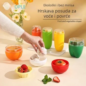 Prozirni plastični set kutija za ručak sa zatvorenim posudama za voće i povrće, prijenosni mini set