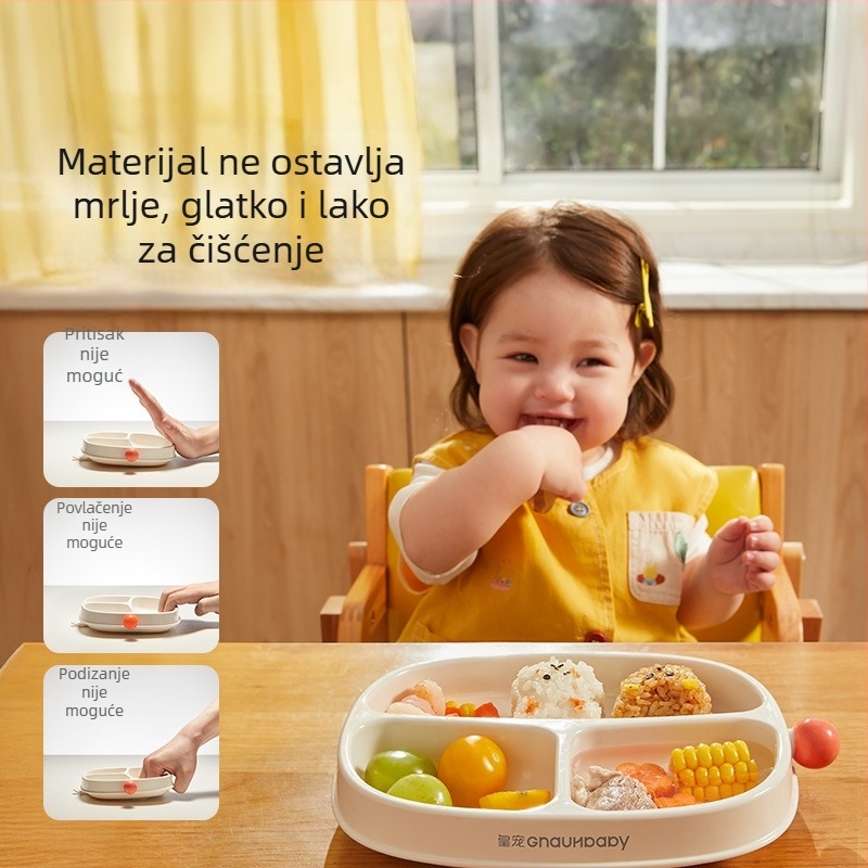 Imperial Favorite Dječji PPSU tanjur s usisnim dnom za samostalno hranjenje, podijeljeni tanjur za djecu (od 6 mjeseci)