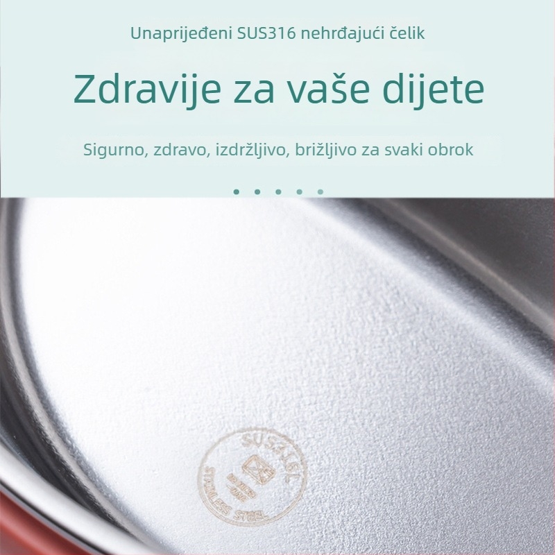 Posuda za hranjenje za bebe od nehrđajućeg čelika – sladak stil, branda Joyncleon/Jingqi, prikladno od 3 mjeseca nadalje
