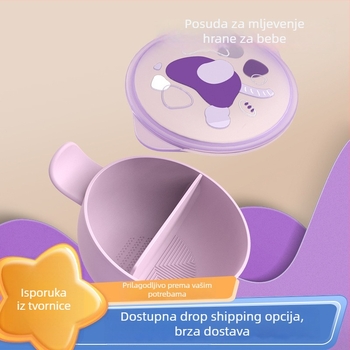 Dječja posuda za hranjenje od PP s prašnom zaštitom za mljevenje i poklopcem, za bebe iznad 6 mjeseci, Fun Bud Home