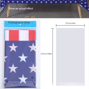 Jednokratni stolnjak američke zastave, pravokutnog oblika, od PE plastike, debljina 3 Silk