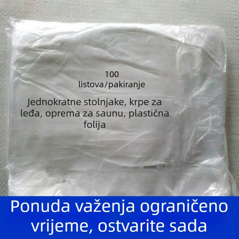 Jednokratni stolnjak od polietilena, pravokutni, uzorak 1, debljina 1