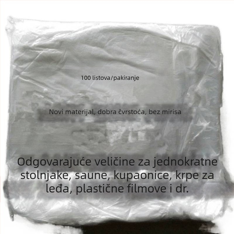 Jednokratni stolnjak od polietilena, pravokutni, uzorak 1, debljina 1