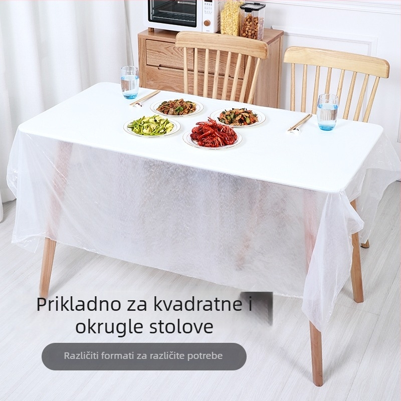 Jednokratni kvadratni stolnjak, plastični (PE), kvadratni oblik, uzorak: kako je prikazano, 10 komada u pakiranju