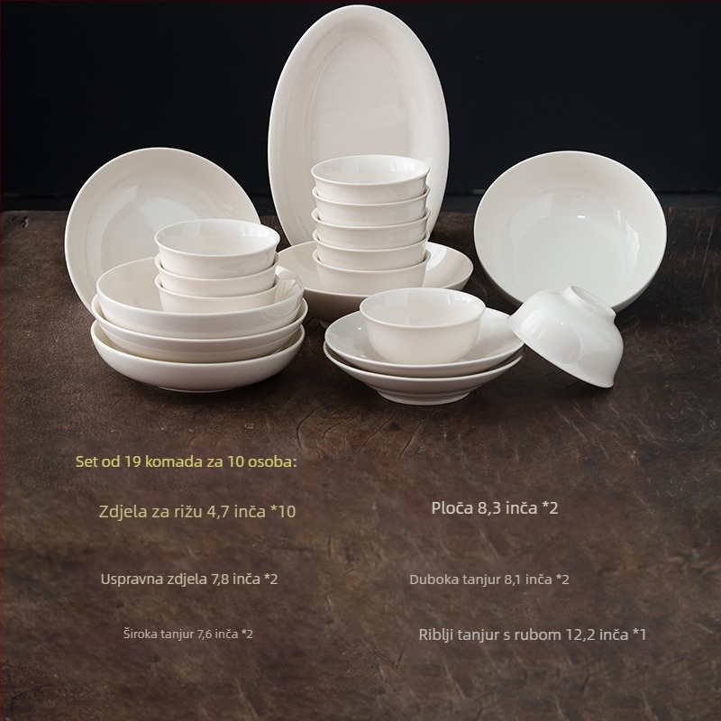 Porcelanski set posuđa za stol | univerzalna kompatibilnost, kineski stil, ručna izrada, prilagodljiv, 15-29 komada