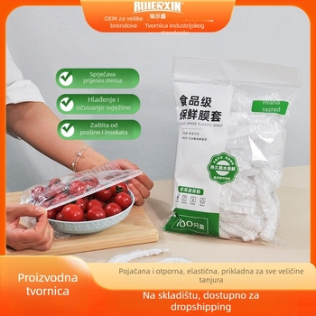 Jednokratni PE poklopac za posudu za čuvanje hrane, debeli, bez kidanja, 1 kom, 240 vrećica u velikom paketu