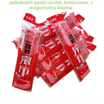 Jednokratni plastični stolnjak, kvadratni oblik, dvobojni uzorak, degradabilan, 20 listova po roli, Red Fuxi
