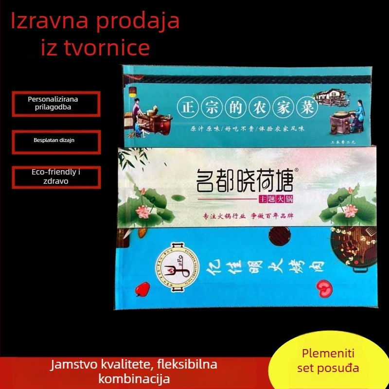 Restoranski jednokratni set štapića s mokrim maramicama i čačkalicama — bambus, pakiranje 400 kom, mikrovalna sigurna, biološki razgradivo, mogućnost tiskanja logotipa