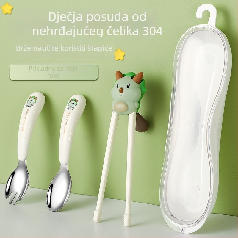 Dezhang skup za učenje dječjih pribora za jelo – PP materijal, za djecu od 6 mjeseci, 1 set